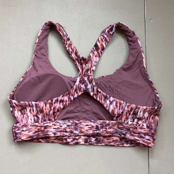 EUC Athleta Ultimate Sports Bra S Flare Abstract Maroon Pink Mauve - Picture 4 of 7